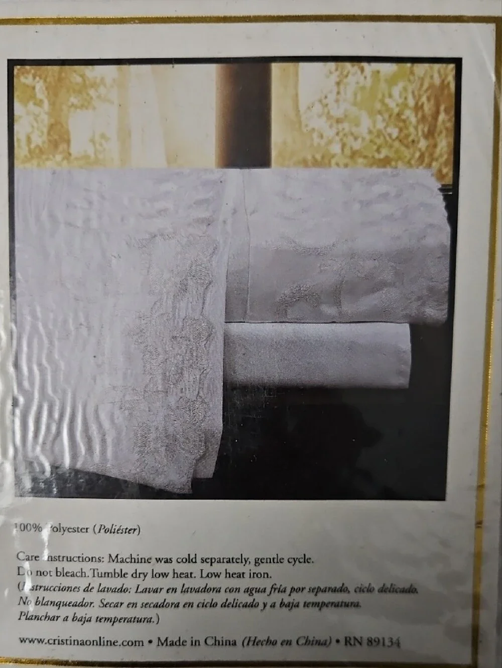 Casa Cristina White Lace Embroidery Full Sheet Set New Sealed